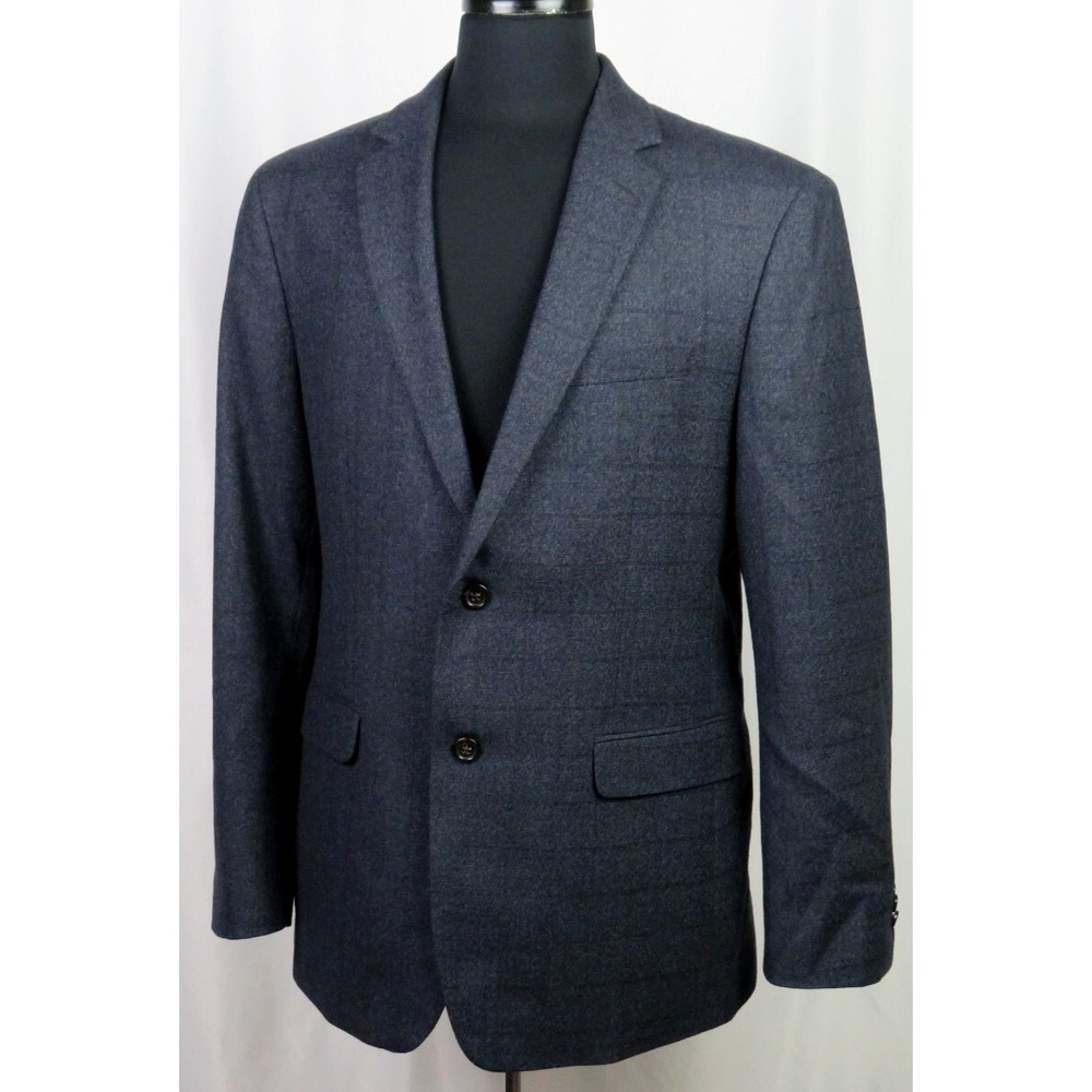 Banana Republic 100% Wool 2 Button Dark Blue Check Sport Jacket Men's 42 Regular